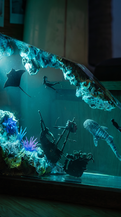Ocean Reef Resin Lamp | Handmade Glowing Art